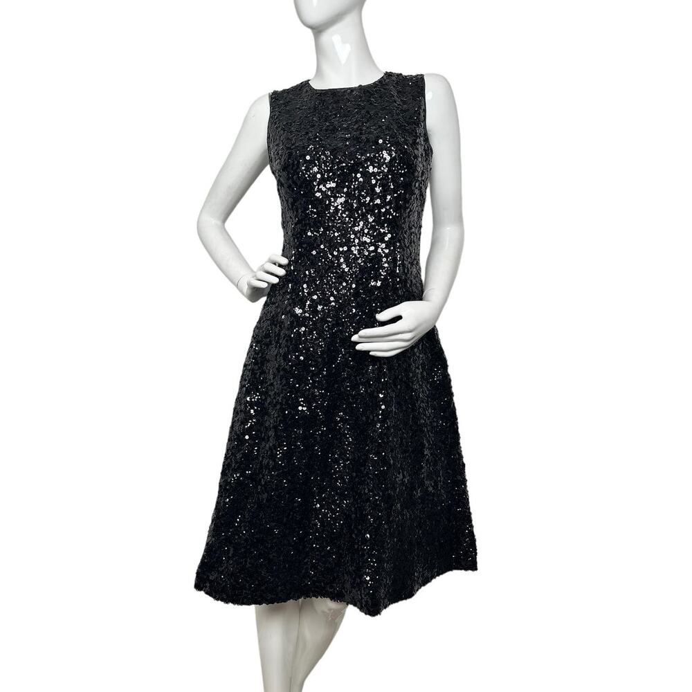 Kate Spade Sequin Fit-and-flare Cocktail night out Dress Black Size 10